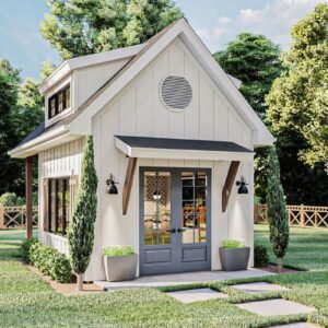 62925DJ_Render01_1599144143 Modern Farmhouse Backyard Office Plan with Loft
