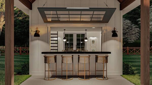 62925DJ_Render05_1599144147 Modern Farmhouse Backyard Office Plan with Loft