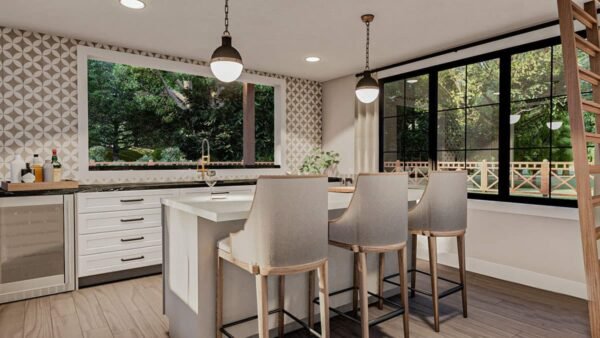 62925DJ_Render06_1599144147 Modern Farmhouse Backyard Office Plan with Loft