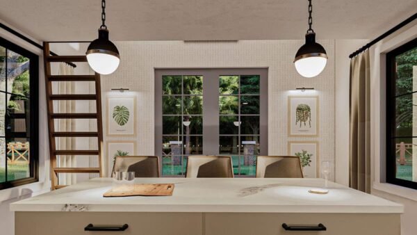 62925DJ_Render07_1599144148 Modern Farmhouse Backyard Office Plan with Loft