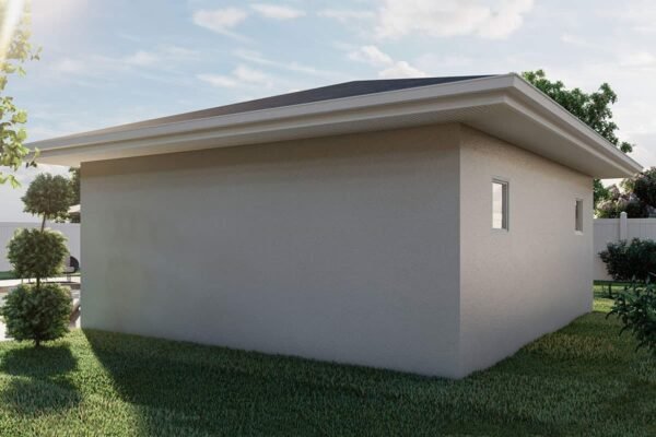 62970DJ_Render04_1604943272 Poolhouse or Backyard Work-from-home Studio with Front-Facing Garage Door
