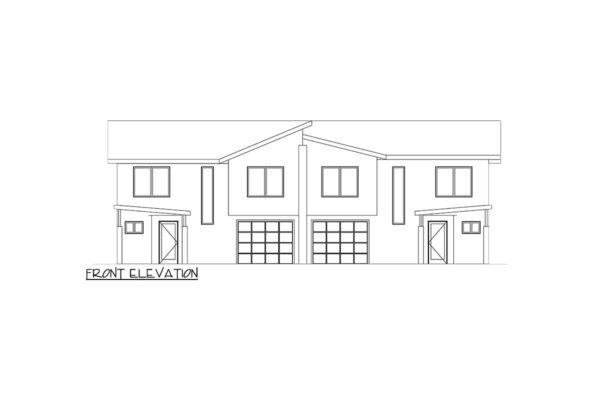 Contemporary Modern Duplex Home Plan with 3 Bed Units Under 1800 Sq Ft