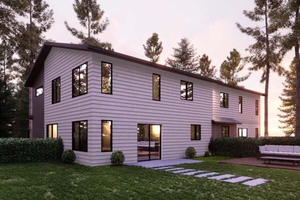 Contemporary Modern Duplex Home Plan with 3 Bed Units Under 1800 Sq Ft