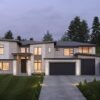 Modern Transitional House Plan with 4-Car Garage and Senior Suite