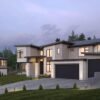 Modern Transitional House Plan with 4-Car Garage and Senior Suite
