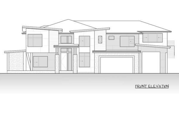 Modern Transitional House Plan with 4-Car Garage and Senior Suite