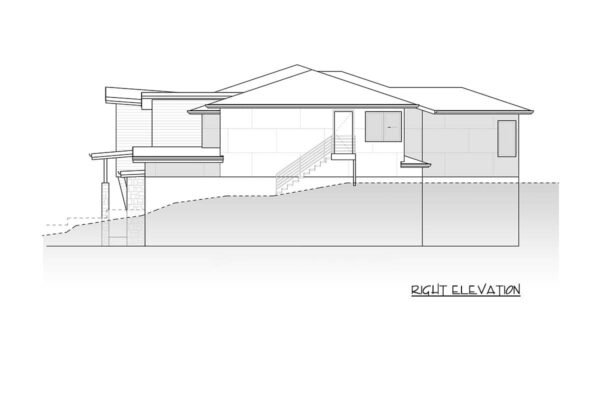 Modern Transitional House Plan with 4-Car Garage and Senior Suite