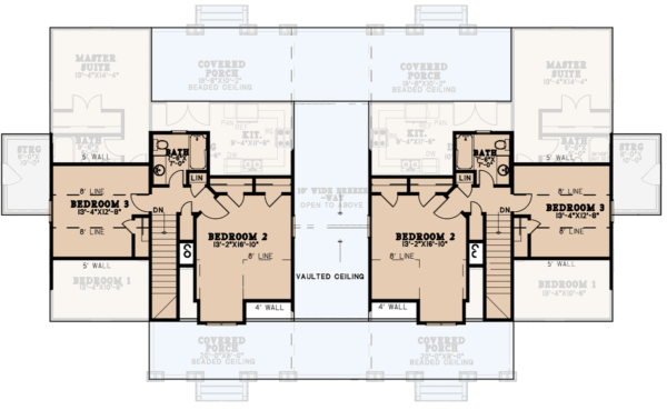70738MK_f2_1648154548 Modern Farmhouse Duplex with Shared Breezeway and Front and Rear Porches - 4 Bed 1703 Sq Ft Units
