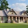 Two-Story Rustic Duplex House Plan with Wrap-Around Porch - 1810 Sq Ft Per Unit