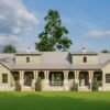Two-Story Rustic Duplex House Plan with Wrap-Around Porch - 1810 Sq Ft Per Unit