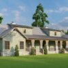 Two-Story Rustic Duplex House Plan with Wrap-Around Porch - 1810 Sq Ft Per Unit