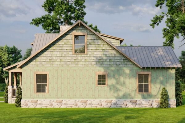 Two-Story Rustic Duplex House Plan with Wrap-Around Porch - 1810 Sq Ft Per Unit