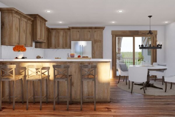 Two-Story Rustic Duplex House Plan with Wrap-Around Porch - 1810 Sq Ft Per Unit