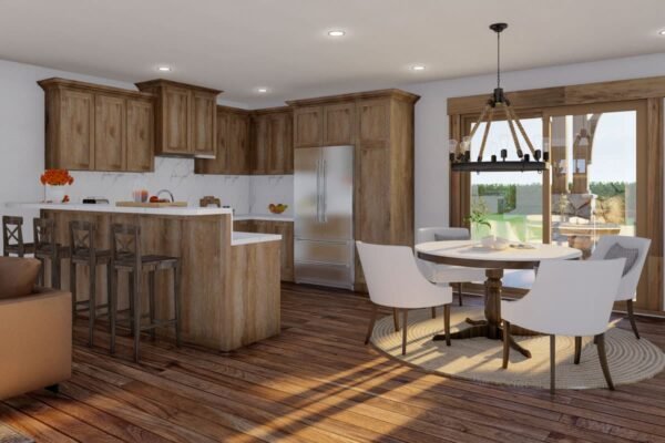 Two-Story Rustic Duplex House Plan with Wrap-Around Porch - 1810 Sq Ft Per Unit