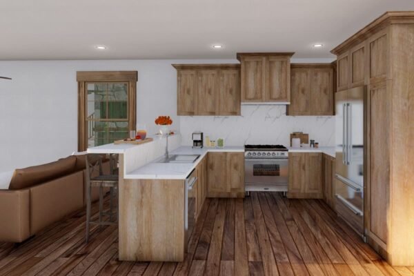 Two-Story Rustic Duplex House Plan with Wrap-Around Porch - 1810 Sq Ft Per Unit