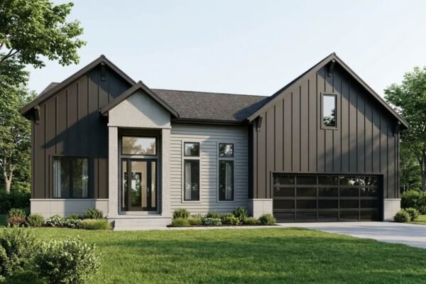 750030LDG-002-Exterior-Render_1772742574 Modern Craftsman House Plan with 3 Beds, Office, and Two-Story Great Room