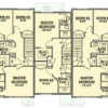 81843AB_FP2_1720021785 Triplex House Plan with 3 Bed 2.5 Bath Units in 2 Different Sizes - 1256 Sq Ft and 1285 Sq Ft