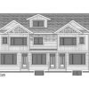 81843AB_Front_1720022414 Triplex House Plan with 3 Bed 2.5 Bath Units in 2 Different Sizes - 1256 Sq Ft and 1285 Sq Ft