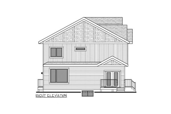 81843AB_Right_1720022507 Triplex House Plan with 3 Bed 2.5 Bath Units in 2 Different Sizes - 1256 Sq Ft and 1285 Sq Ft