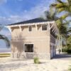 Coastal Carriage House Plan: 1 Bed Apartment, 2-Car Garage