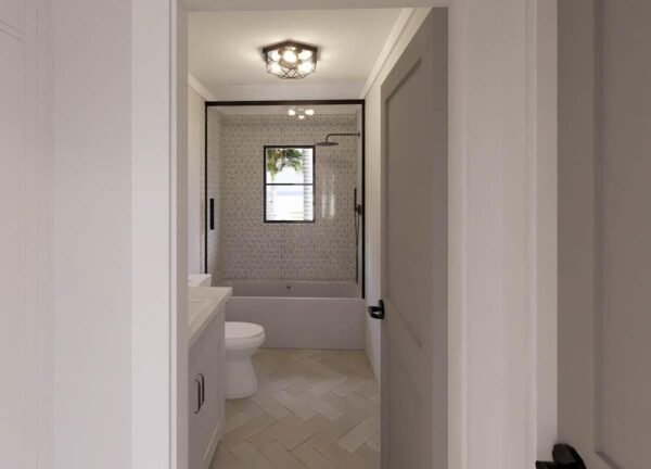 Coastal Carriage House Plan: 1 Bed Apartment, 2-Car Garage